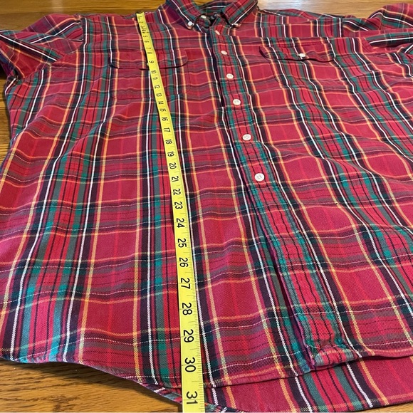 FLAWED Ralph Lauren Men’s Long Sleeve Workshirt Red Plaid Button Up Size 2XL - Picture 7 of 9